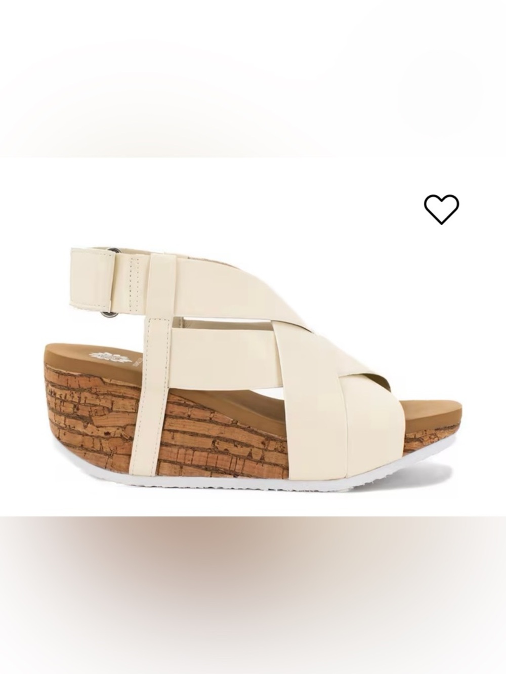 Yellow Box Cream Cork Wedge Sandal Medium Width Boho Summer Comfort